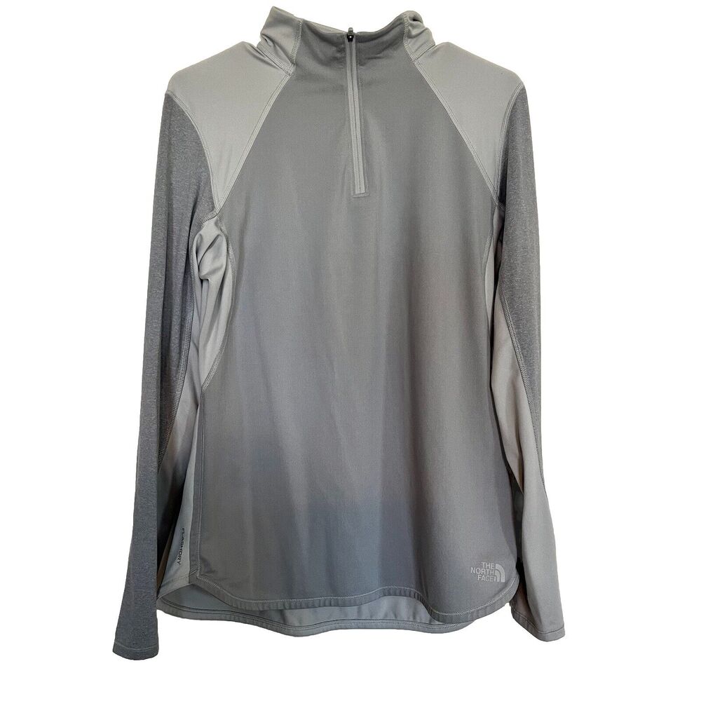 The North Face 1/4‎ Zip Pullover Shirt Size L Gray Flashdry Outdoor Activewear